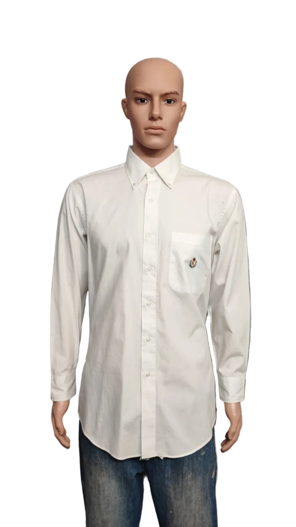 Vintage Chaps White Shirt XL Long Sleeve Cotton Plain Preppy 90s Y2K Retro Dad