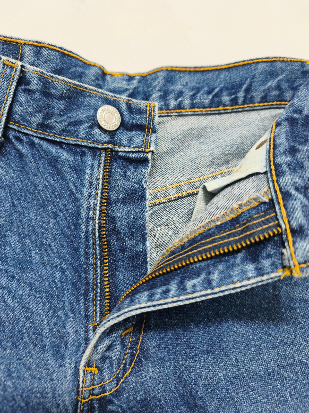 Vintage Levis 517 Blue Denim Shorts W30 Cut Off Raw Hem 90s Grunge Festival Y2K