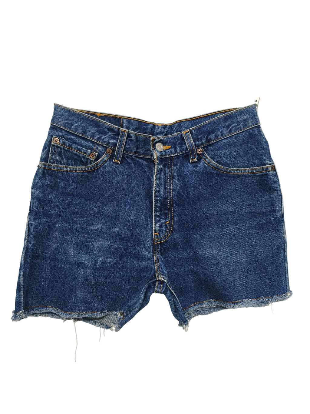 Vintage Levis 517 Blue Denim Shorts W30 Cut Off Raw Hem 90s Grunge Festival Y2K