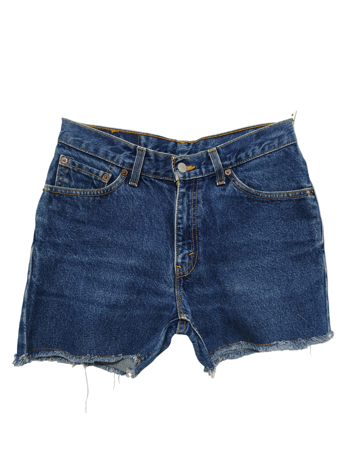 Vintage Levis 517 Blue Denim Shorts W30 Cut Off Raw Hem 90s Grunge Festival Y2K