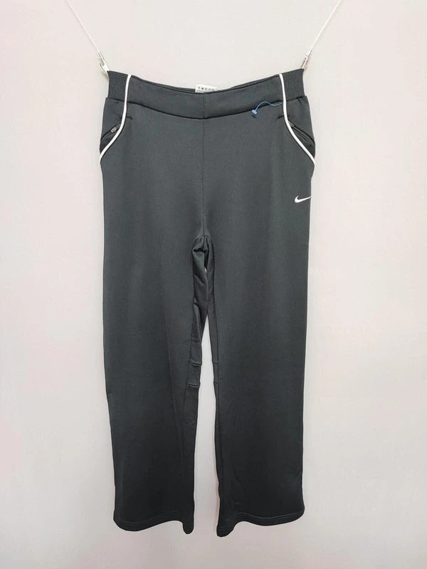 Vintage Nike Chantel Shiny Black Tracksuit Bottoms Joggers Women Size 10