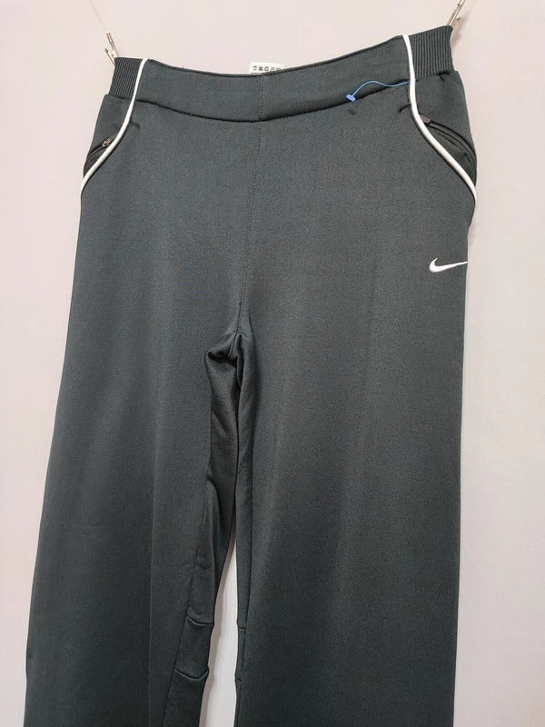 Vintage Nike Chantel Shiny Black Tracksuit Bottoms Joggers Women Size 10
