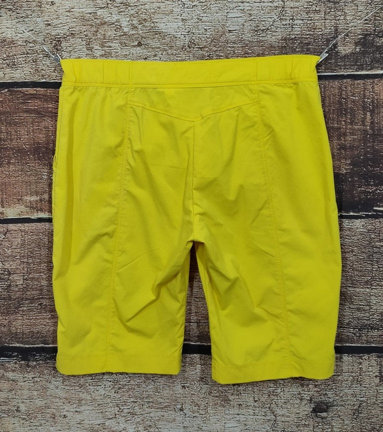 Nike Women's Bright Yellow Stretch Nylon Utility Golf Walking Shorts Pockets UK Size 12