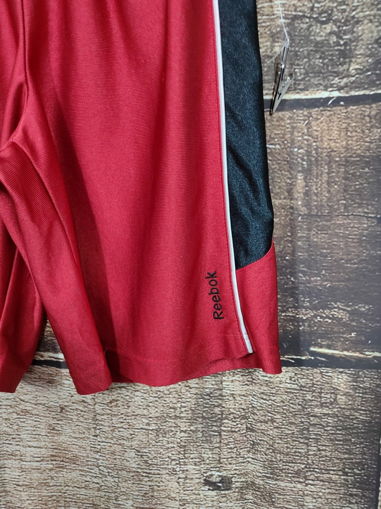 Reebok Kids Red Black Side Stripe Gym Shorts Athletic Size M 10-12 Medium Kids