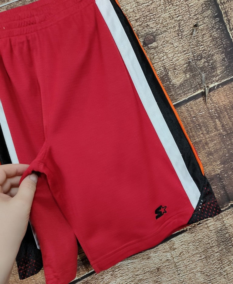 Starter Kids Red Black White Striped Gym Shorts Athletic Size M 8-10 Medium Kids