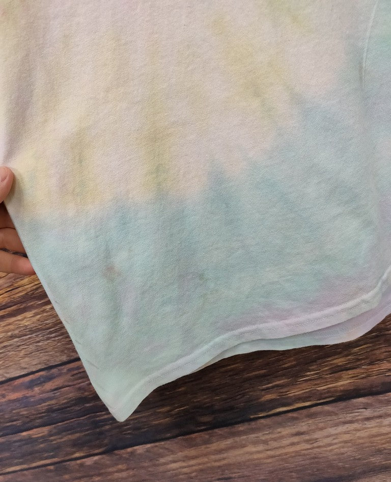 Gildan YMCA Camp Flat Rock River Pastel Tie Dye Graphic T-Shirt Medium Top Tee