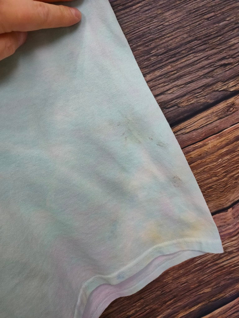 Gildan YMCA Camp Flat Rock River Pastel Tie Dye Graphic T-Shirt Medium Top Tee