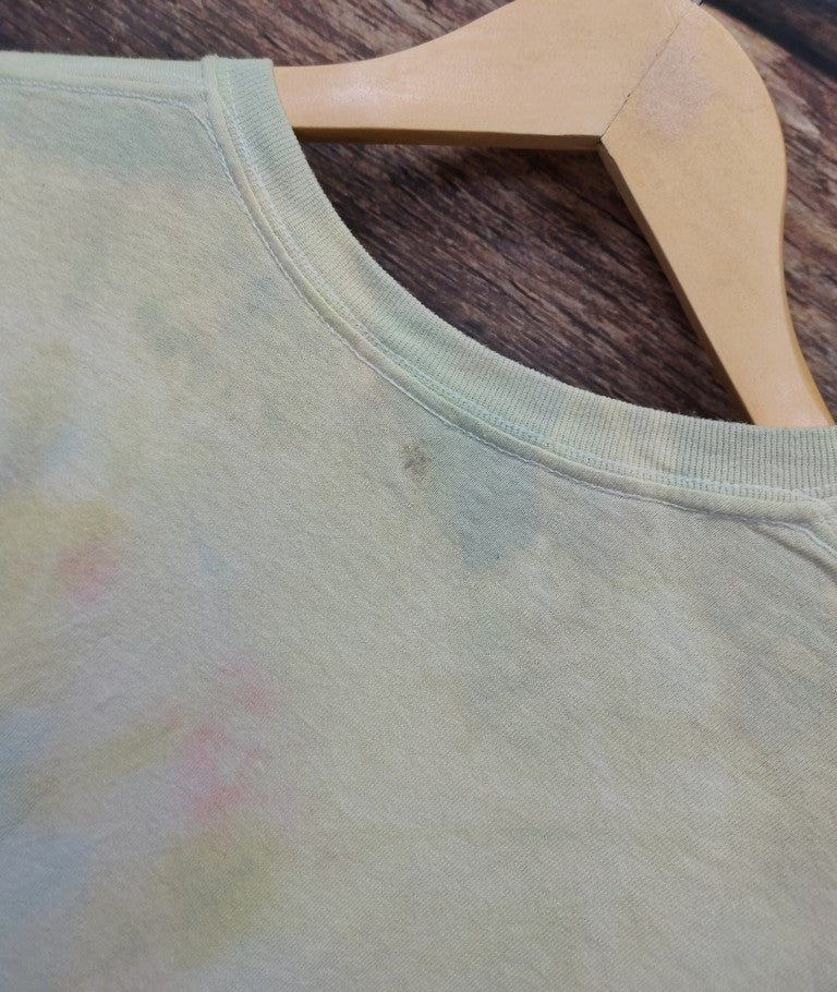 Gildan YMCA Camp Flat Rock River Pastel Tie Dye Graphic T-Shirt Medium Top Tee