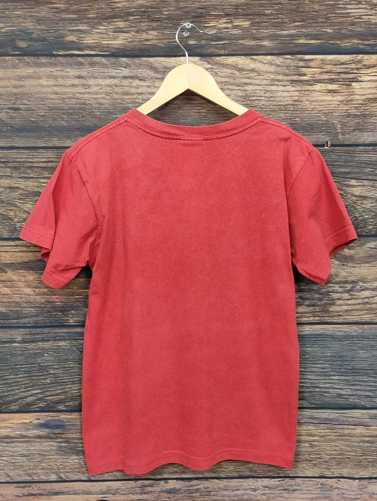 Vintage Adidas Small Embroidered Chest Logo T-Shirt Red Mens Small Top Tee Y2K