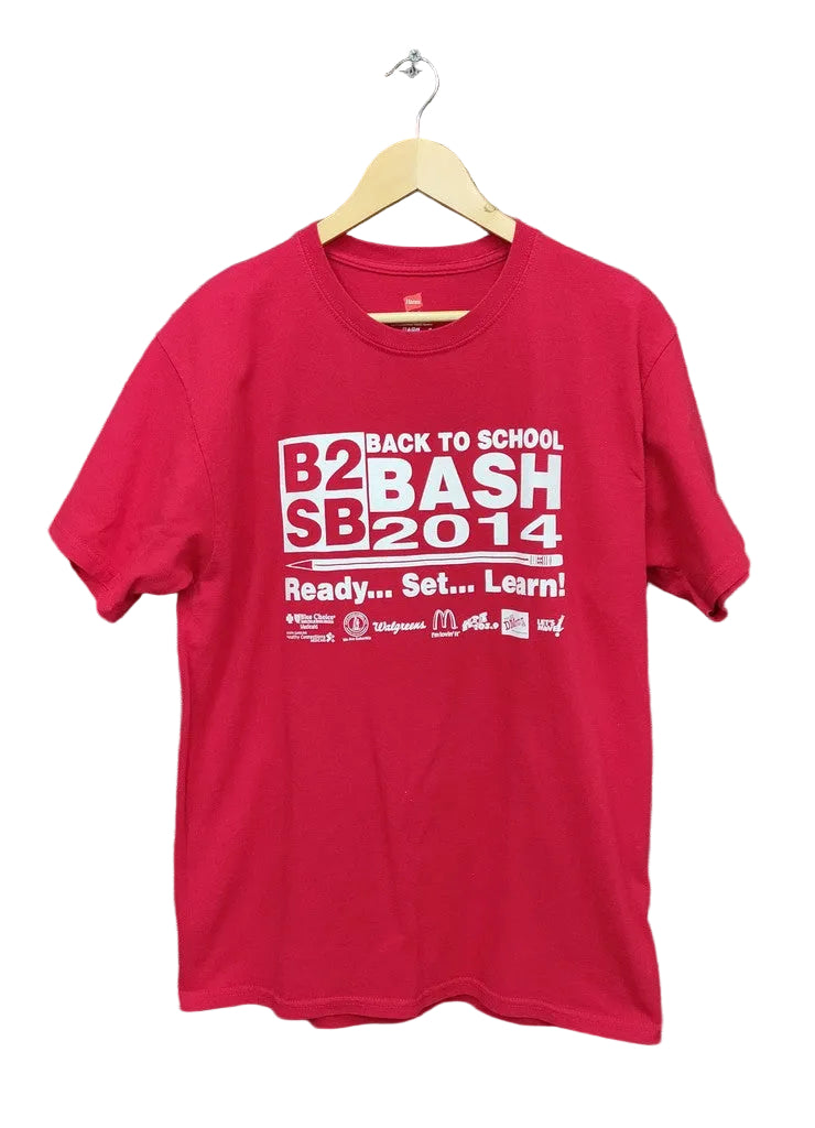Hanes Red Back To School Bash 2014 Graphic T-Shirt Men's Size Medium Retro