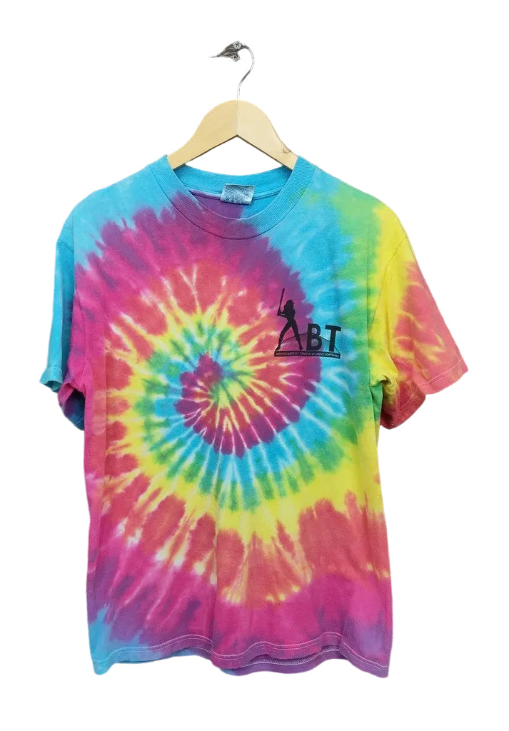 Hanes Tie Dye Akron Softball 6 Graphic T-Shirt Men's Size Medium Vintage