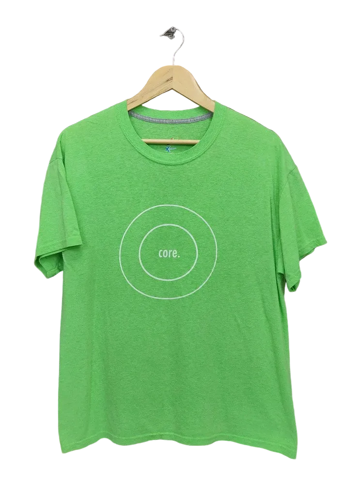 Hanes X-Temp Core Graphic T-Shirt Lime Green Heather Mens Large Top Tee