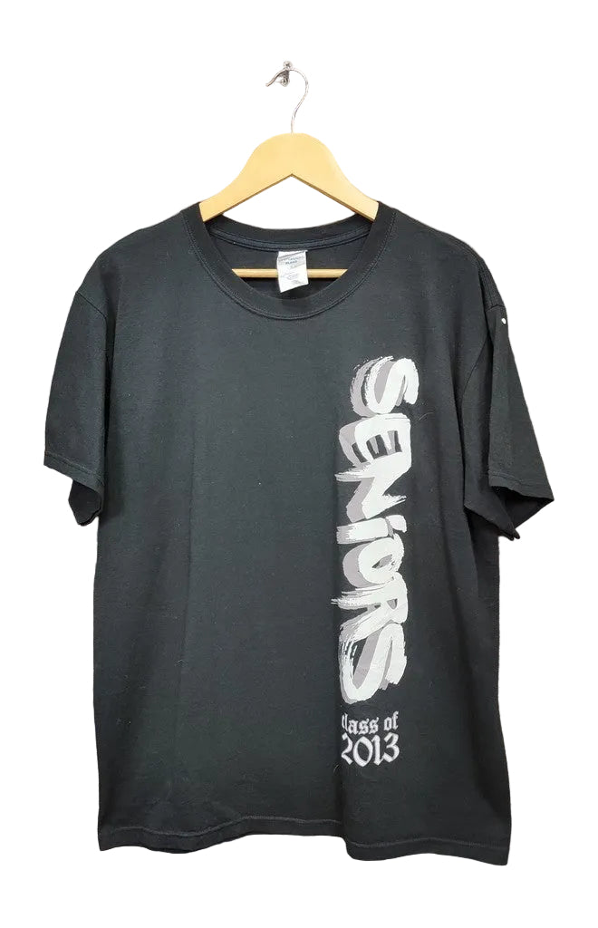 Jerzees Black Seniors Class of 2013 Graphic T-Shirt Men's Size Large Retro