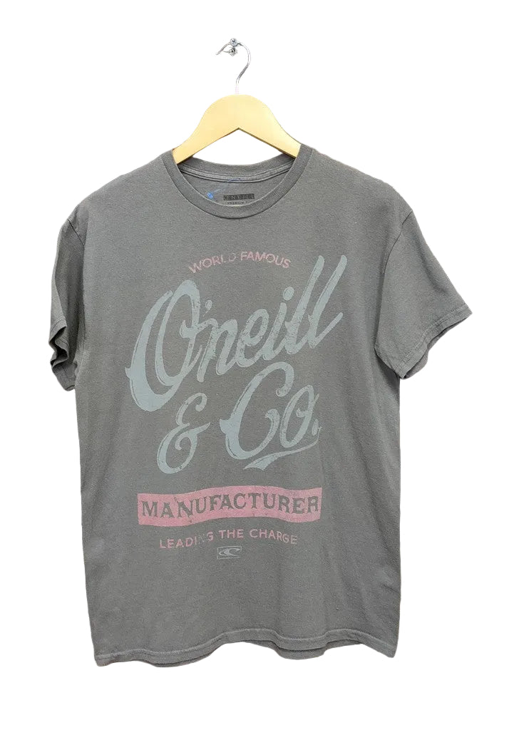 O'Neill Grey World Famous Manufacturer Surf Graphic T-Shirt Men's Size M