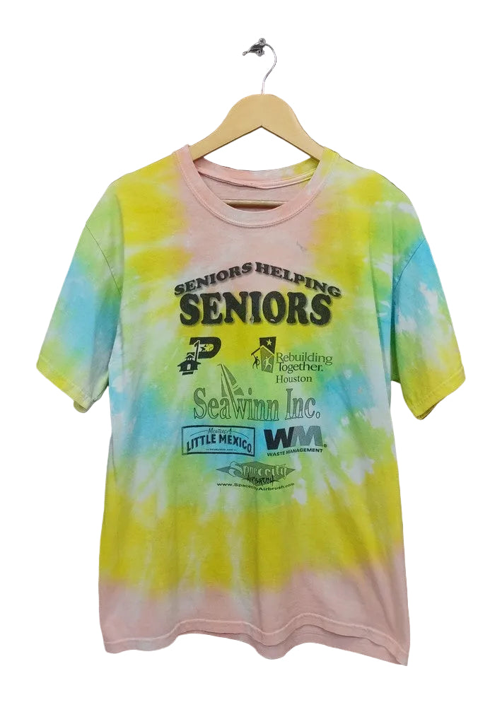 Vintage Spacecity Airbrush Houston Tie Dye T-Shirt Men's Size Large Seniors Graphic