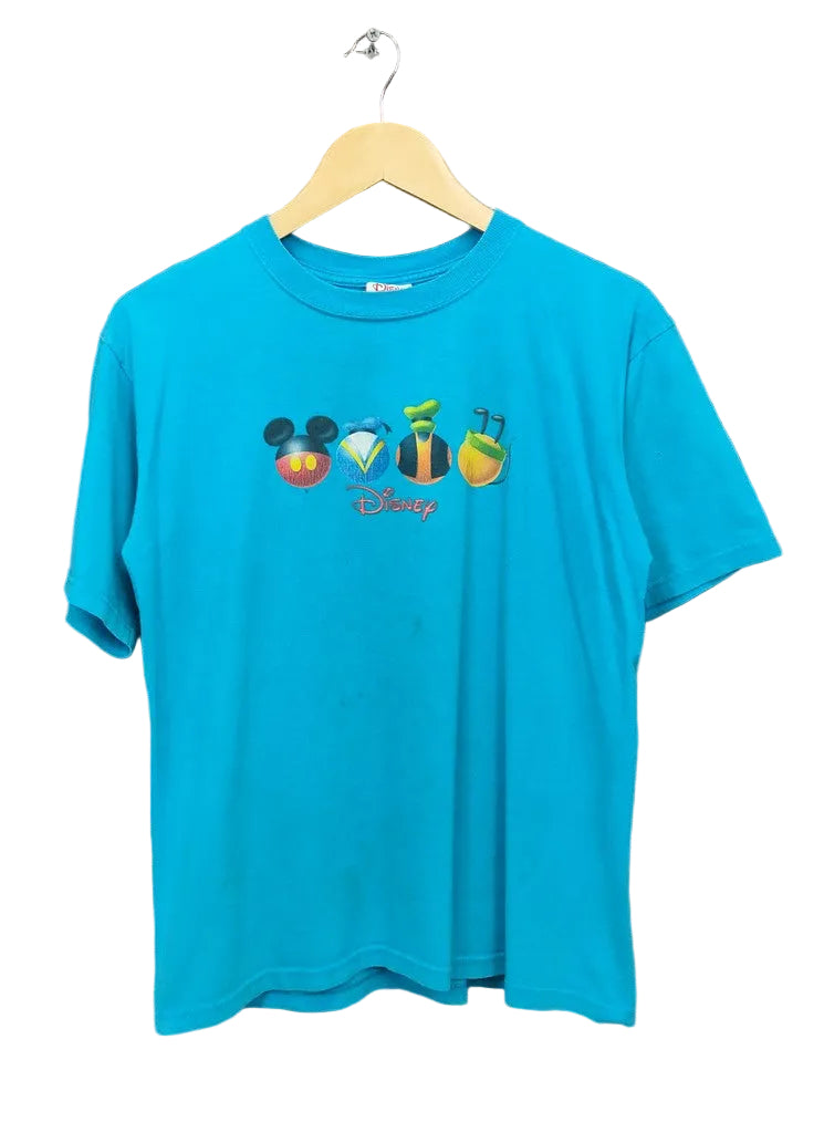 Disney Shopping Blue Tsum Tsum Graphic T-Shirt Men's Size Large Short Length Retro Boxy