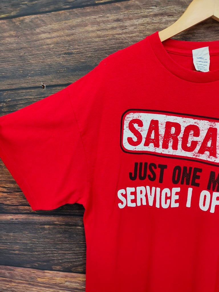 Delta Pro Weight Men's Sarcasm Just One More Service I Offer Red Slogan Tee XL