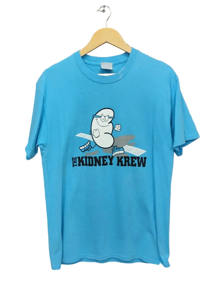 Port and Company Men's Blue The Kidney Krew Charity Run Graphic Tee Size Medium