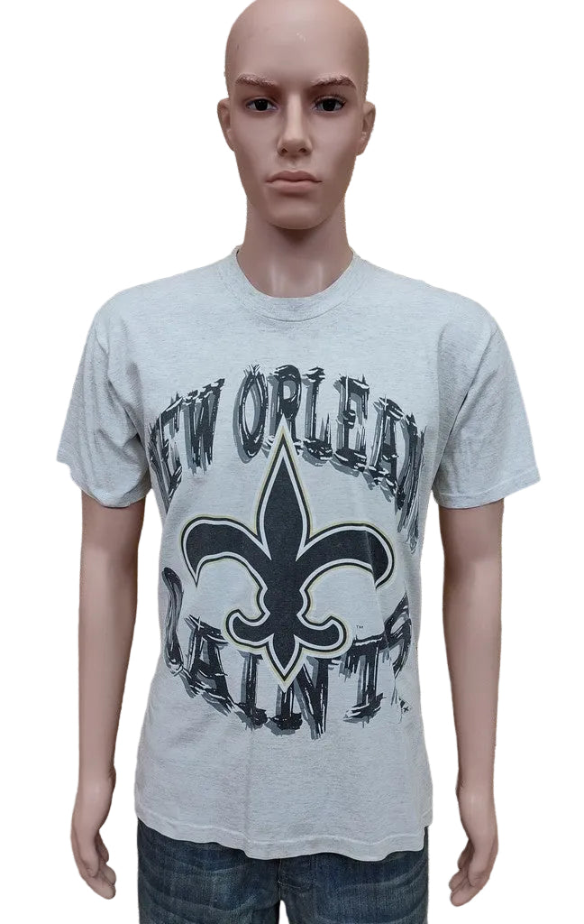 Vintage 90s Apex One New Orleans Saints NFL Grey Graphic T-Shirt Men's Medium