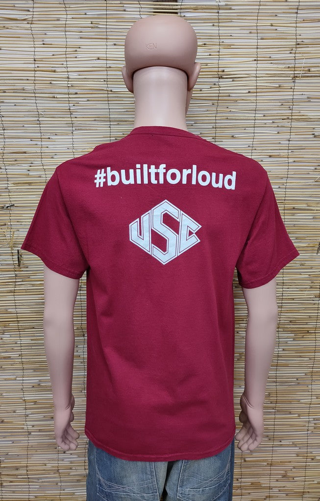 The Carolina Band USC Gamecocks Crimson Red Graphic T-Shirt Men's UK Size Small