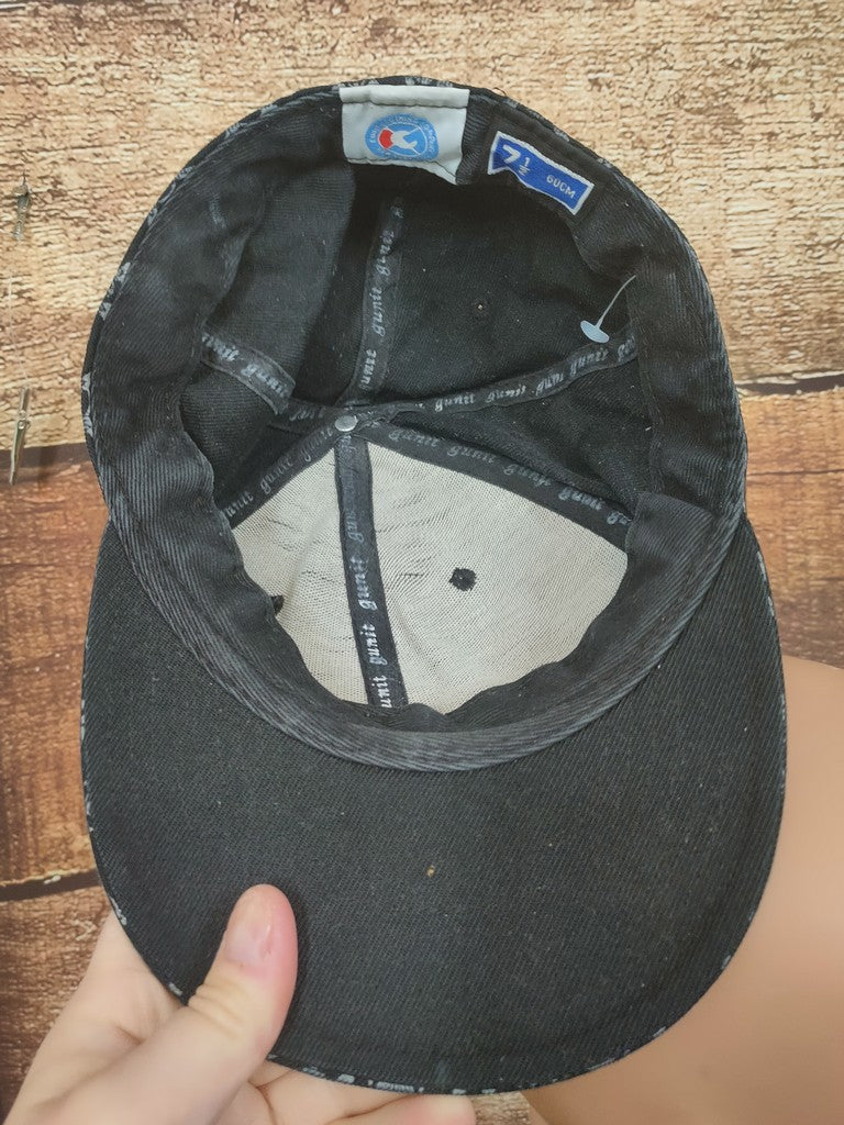 Vintage G-Unit Fitted Hat Cap Chain Link All Over Print Black Red Y2K 50 Cent 7 1/2