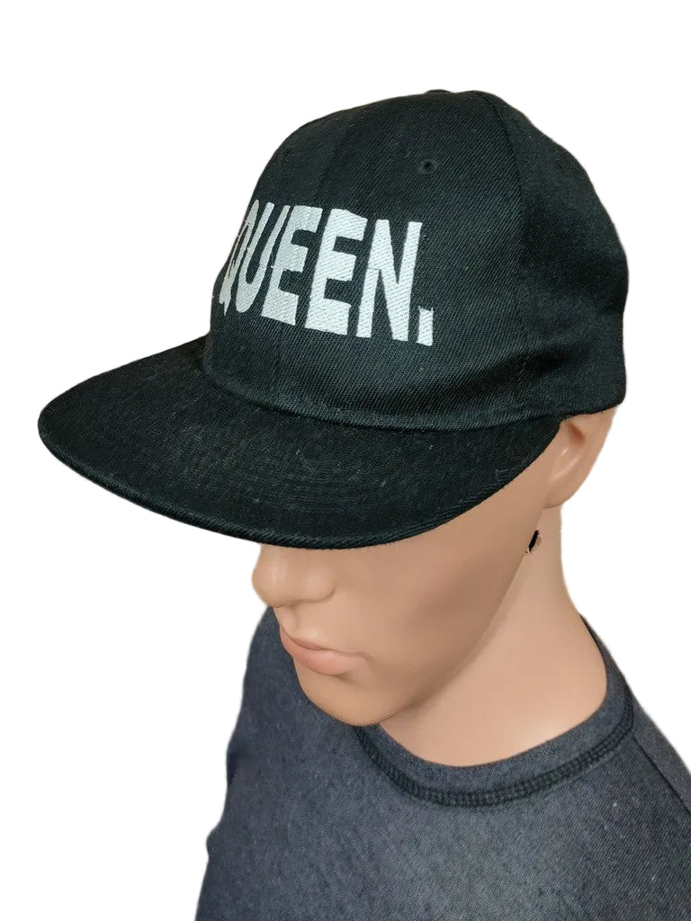 Atlantis Queen Snapback Hat Cap Black White Embroidered Slogan Logo OSFA