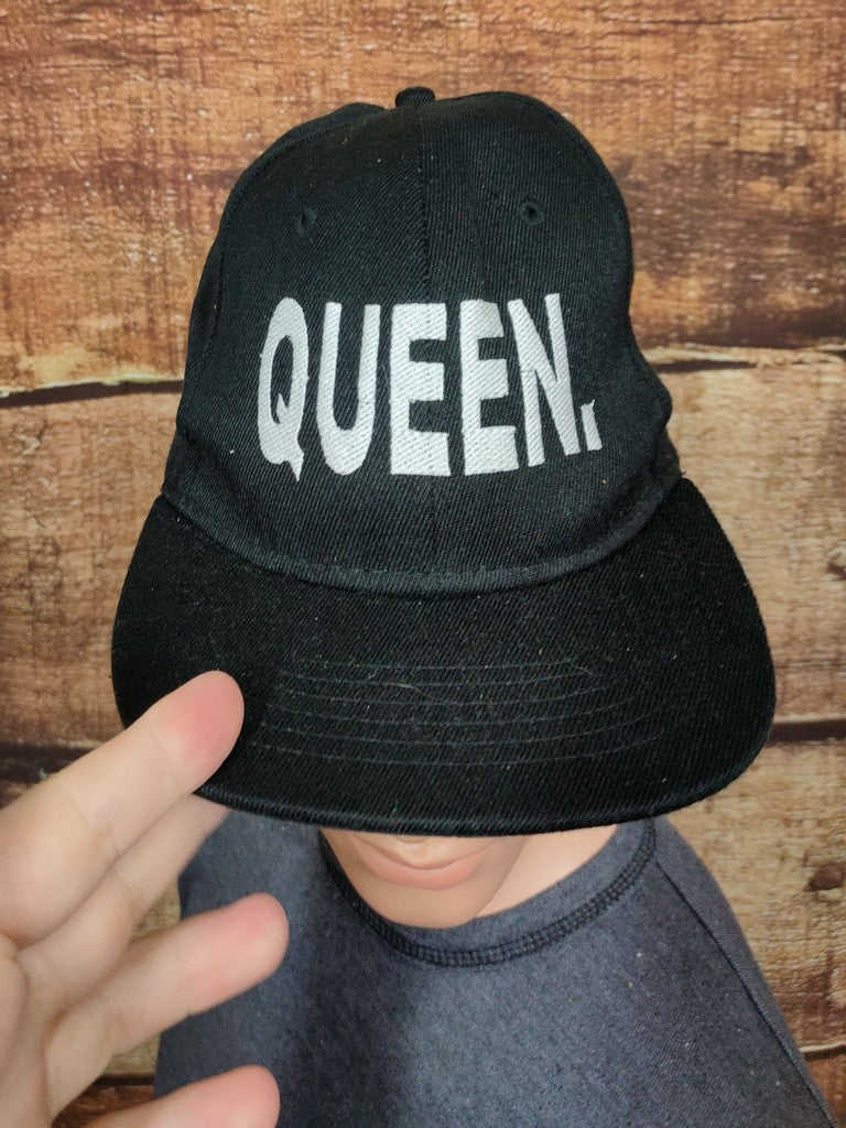 Atlantis Queen Snapback Hat Cap Black White Embroidered Slogan Logo OSFA