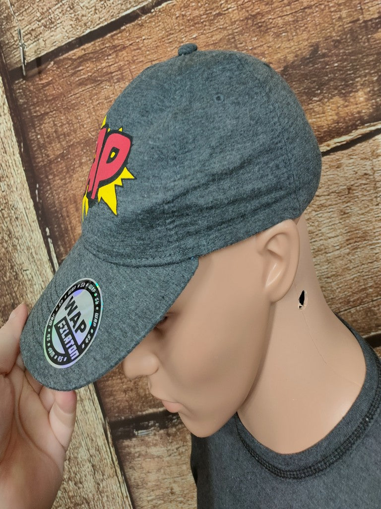 Crash One Zap Comic Pop Art Baseball Cap Hat Charcoal Grey Kids Teens 8-15 Yrs