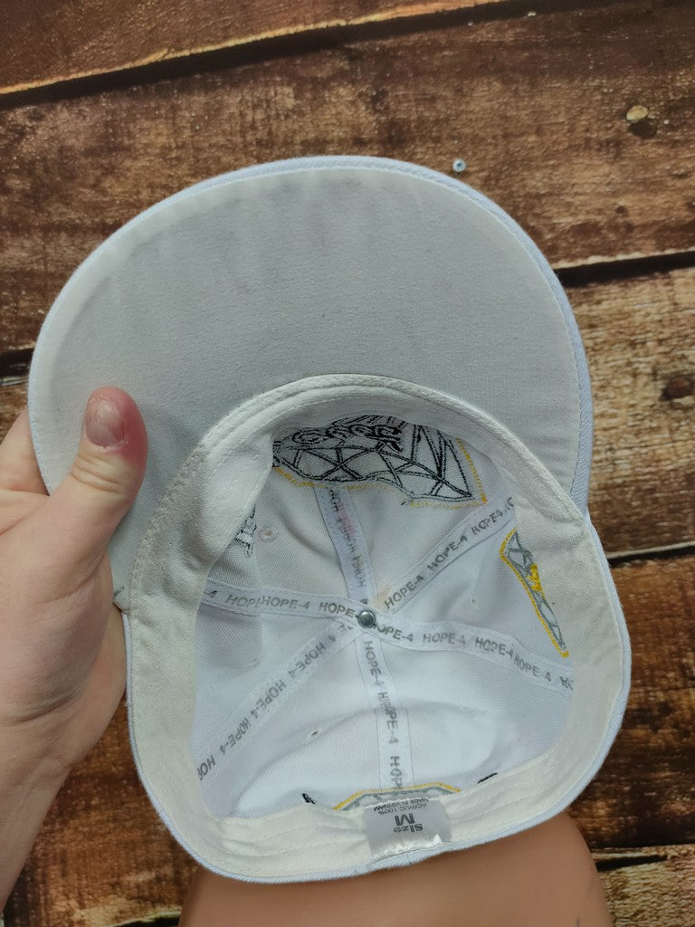 Hope-4 Iced Out Money Fitted Baseball Cap Hat White Diamond Graphic Size M Y2K