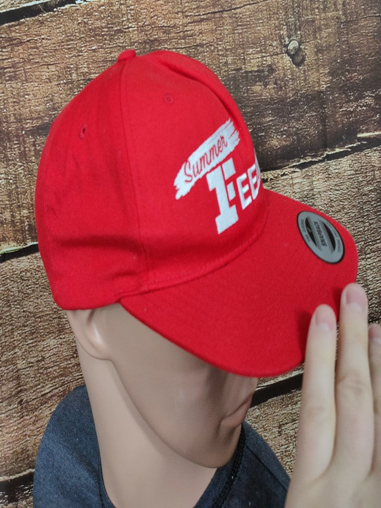 Yupoong The Classics Summer Feeling Snapback Cap Hat Red White Embroidered OSFA