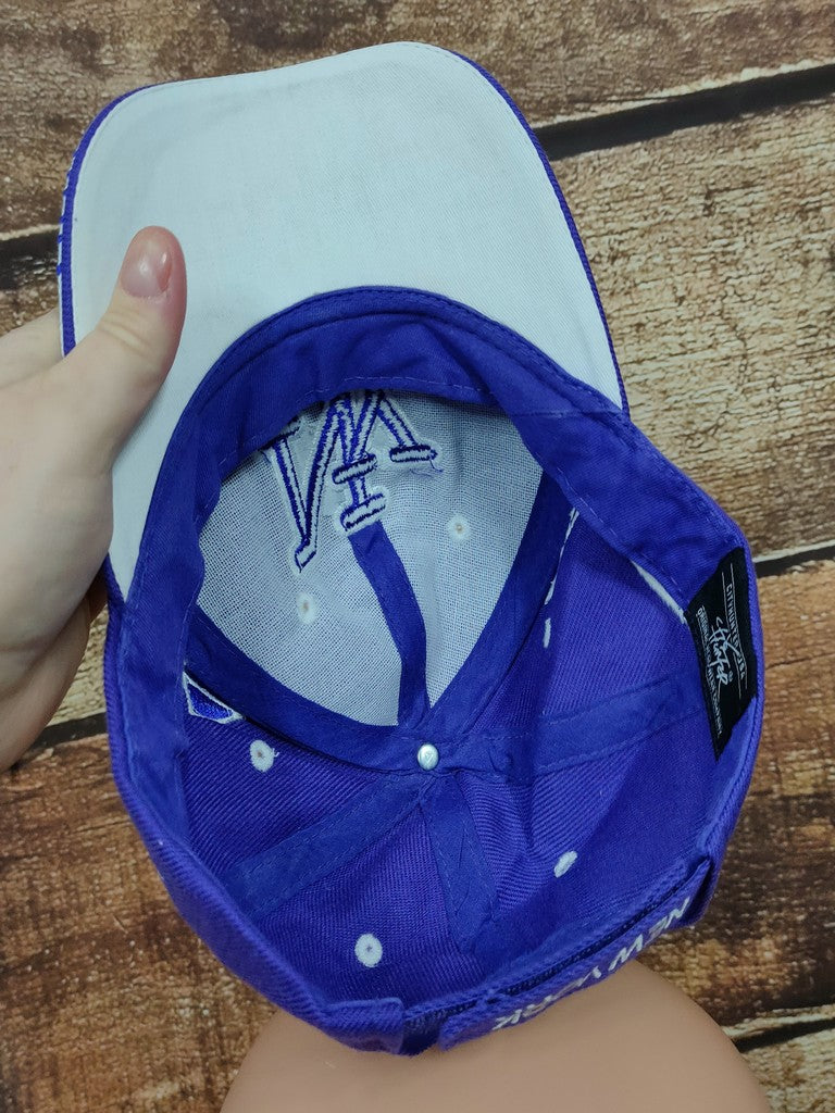 Cityhunter USA NY New York Baseball Cap Hat Purple White Embroidered Strapback OSFA