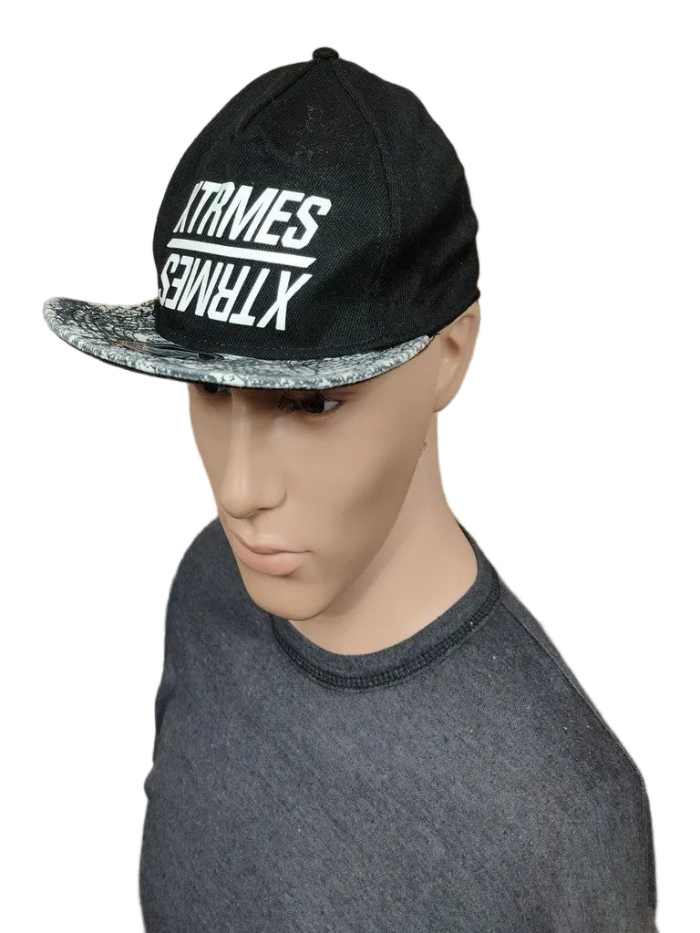H&m xtrmes snapback cap hat black white splatter visor boys 8-14y+