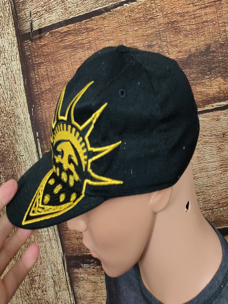 Flexfit 210 Statue of Liberty Bandana Cap Hat Black Yellow Embroidery 6 7/8 - 7 1/4