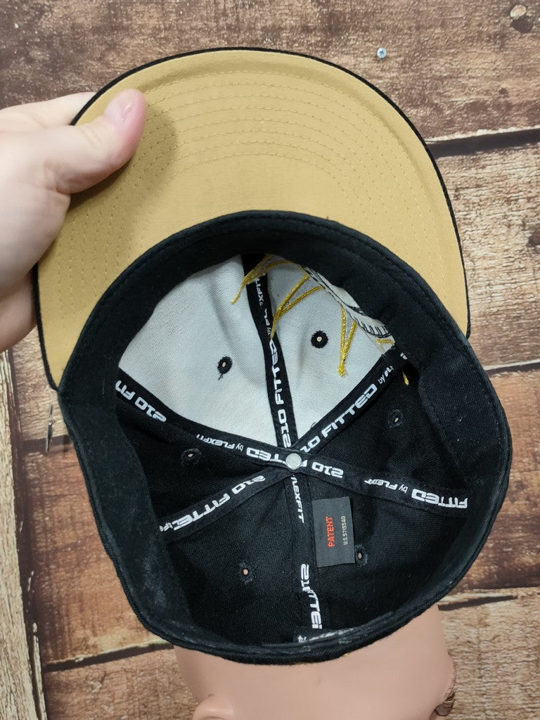 Flexfit 210 Statue of Liberty Bandana Cap Hat Black Yellow Embroidery 6 7/8 - 7 1/4