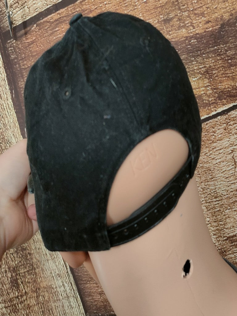 Black Squad LDN Rubber Patch Snapback Cap Hat Washed Black Tone-on-Tone OSFA