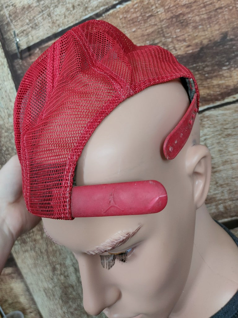 Vintage Nike Air Jordan Trucker Cap Hat Red White Graphic Mesh Snapback OSFA