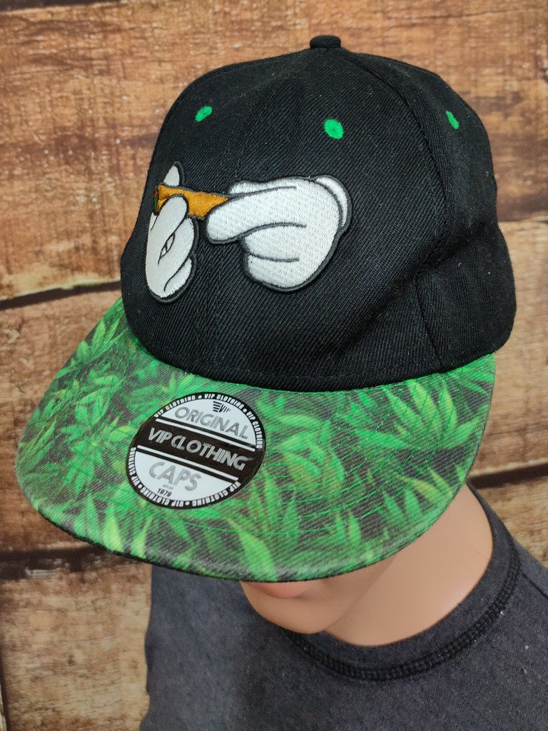 VIP Clothing Blunt Joint Cartoon Hands Snapback Cap Hat Weed Leaf Visor OSFA