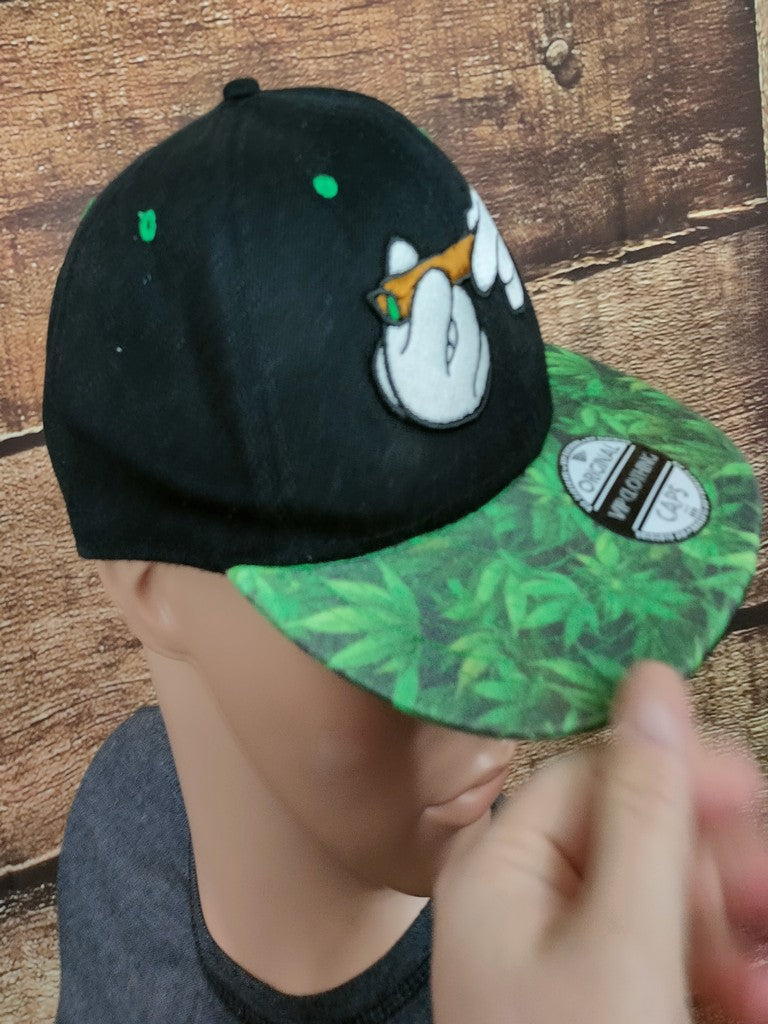 VIP Clothing Blunt Joint Cartoon Hands Snapback Cap Hat Weed Leaf Visor OSFA