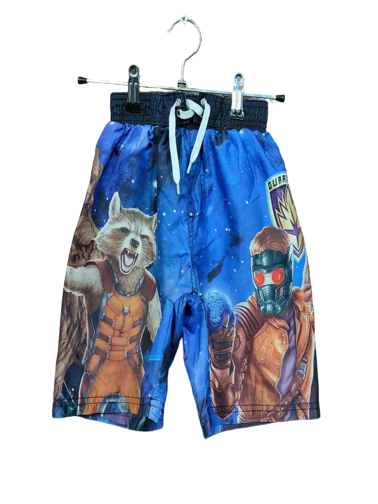 Marvel Guardians of the Galaxy Kids Blue Swimming Shorts Size 6/7 Waist 20