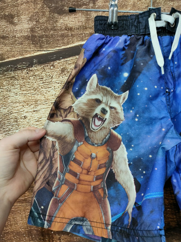 Marvel Guardians of the Galaxy Kids Blue Swimming Shorts Size 6/7 Waist 20