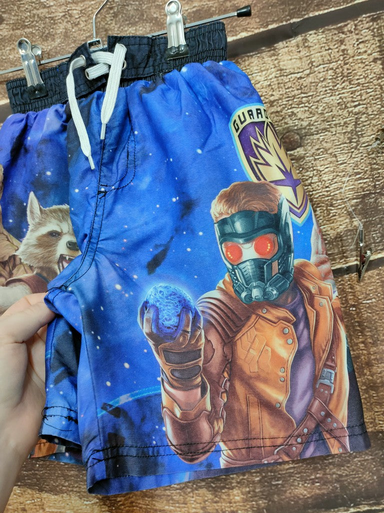 Marvel Guardians of the Galaxy Kids Blue Swimming Shorts Size 6/7 Waist 20