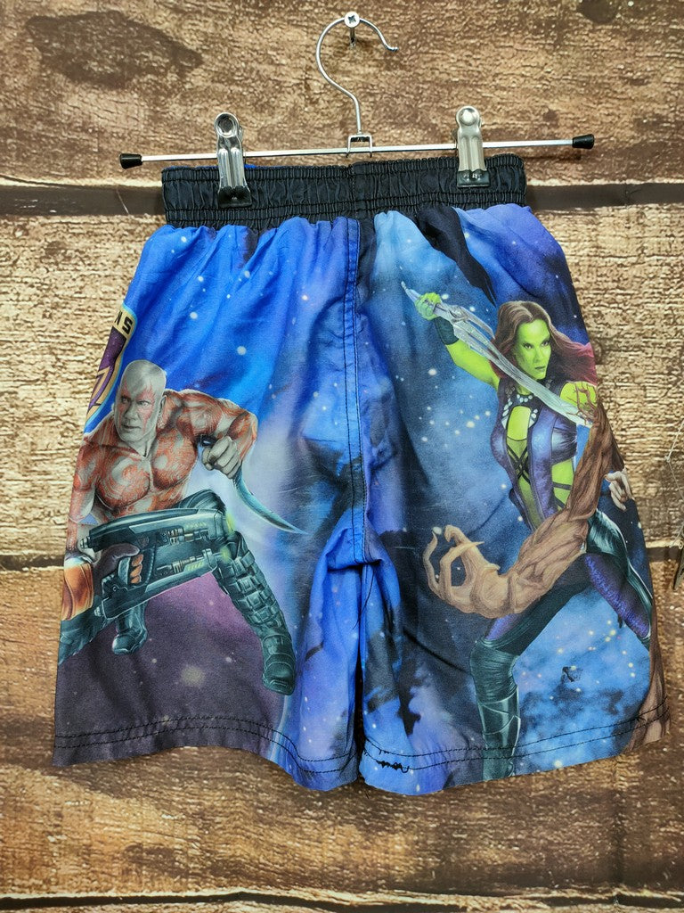 Marvel Guardians of the Galaxy Kids Blue Swimming Shorts Size 6/7 Waist 20