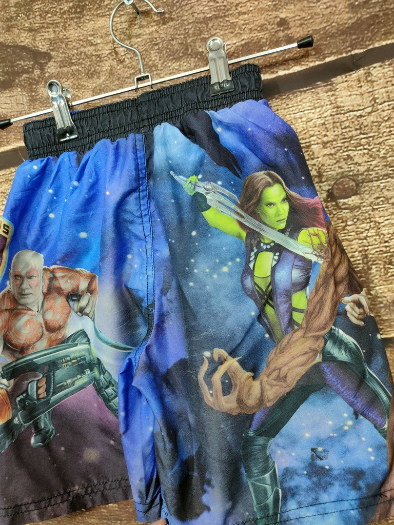 Marvel Guardians of the Galaxy Kids Blue Swimming Shorts Size 6/7 Waist 20