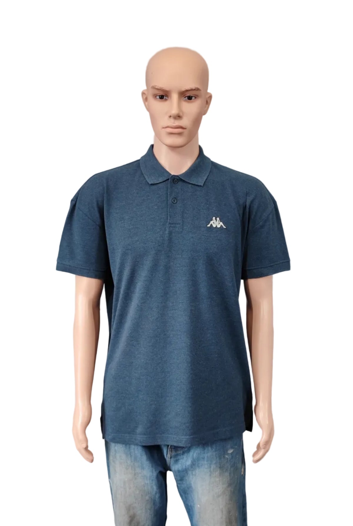 Vintage Kappa Omini Logo Polo Shirt Heather Blue Retro Y2K Men's Size Large L