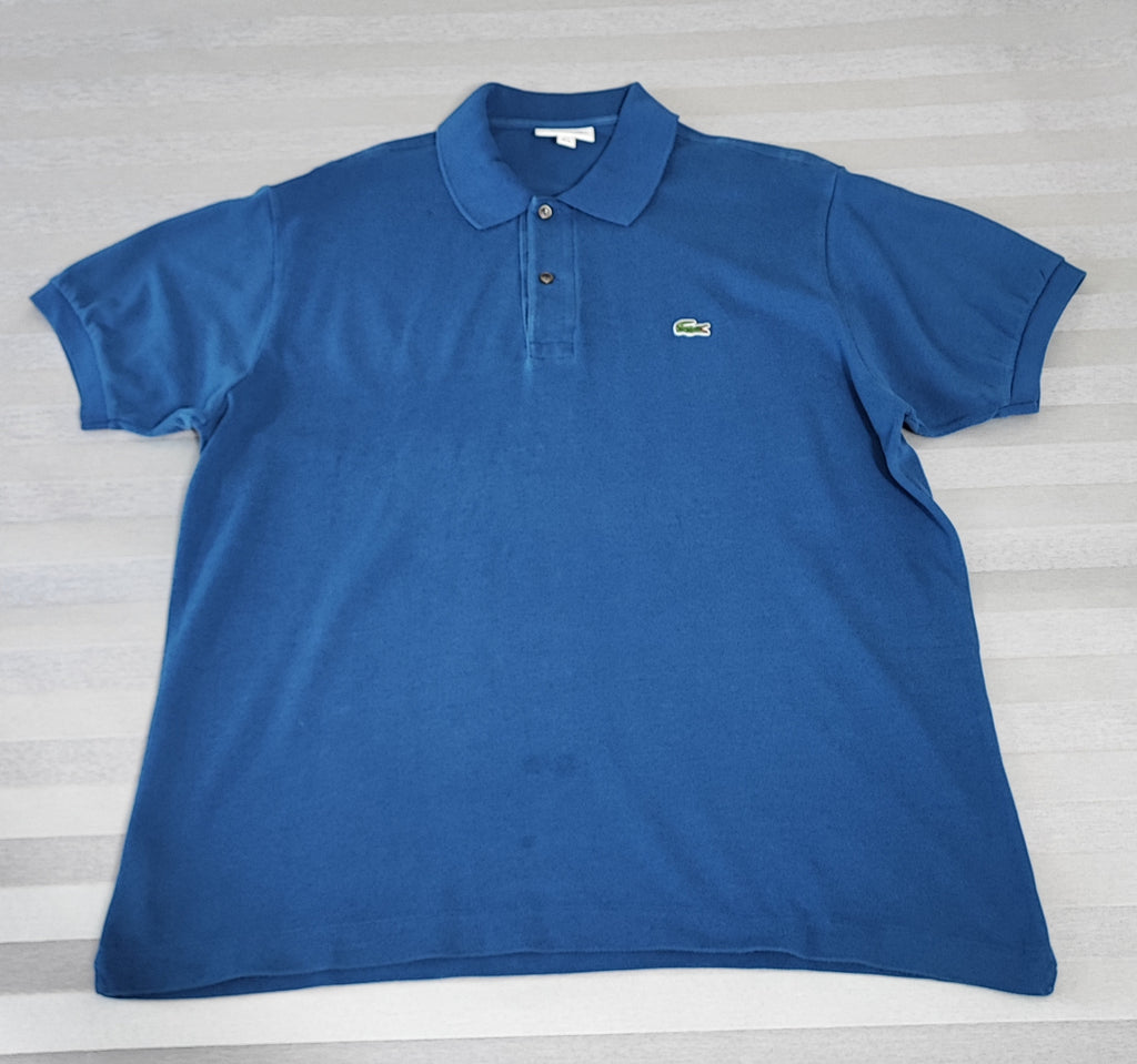 Vintage Lacoste Crocodile Logo Polo Shirt Blue Retro Y2K Men's Size XL