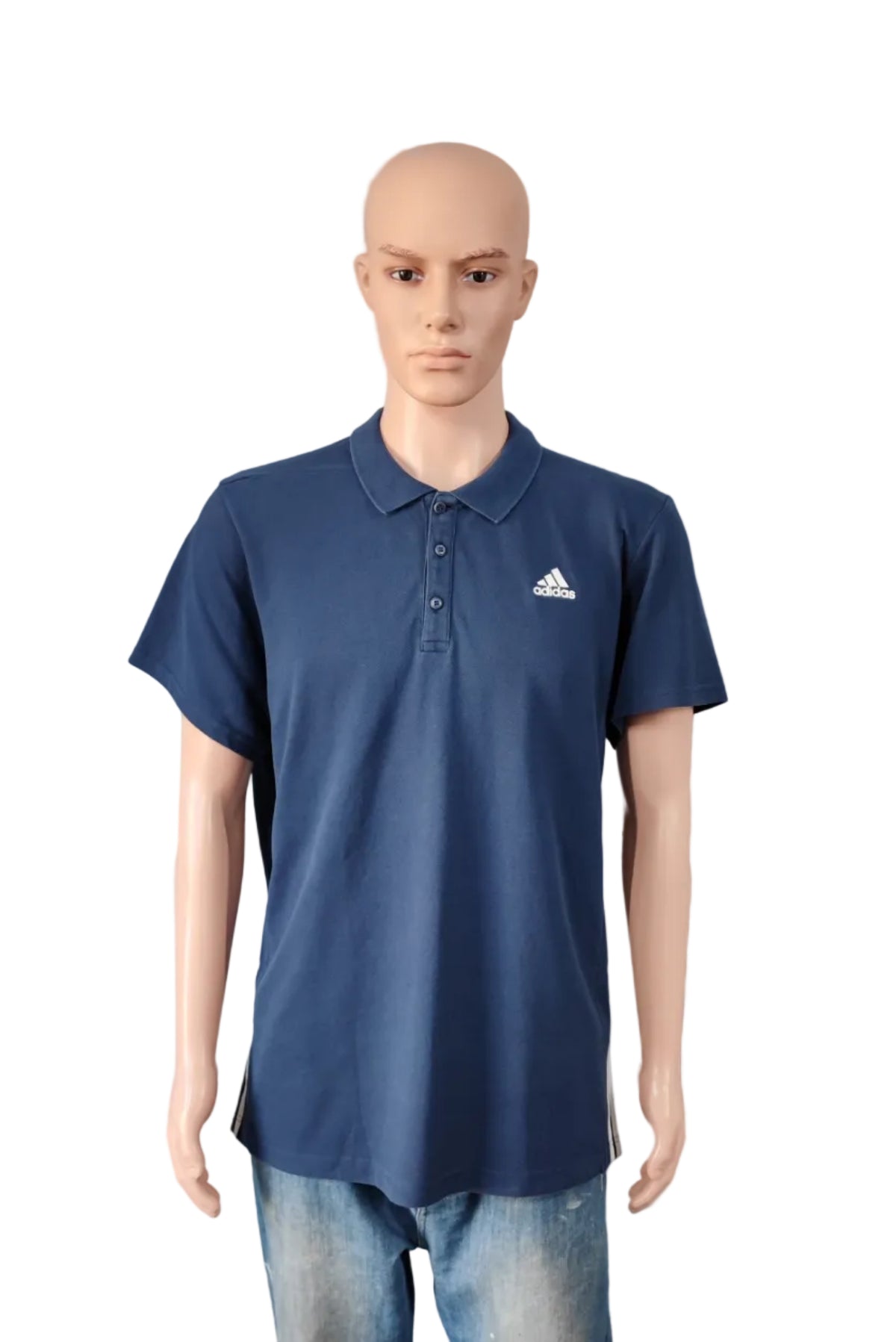 Vintage Adidas Climalite Performance Polo Shirt Navy Blue Retro Y2K Men's Size L