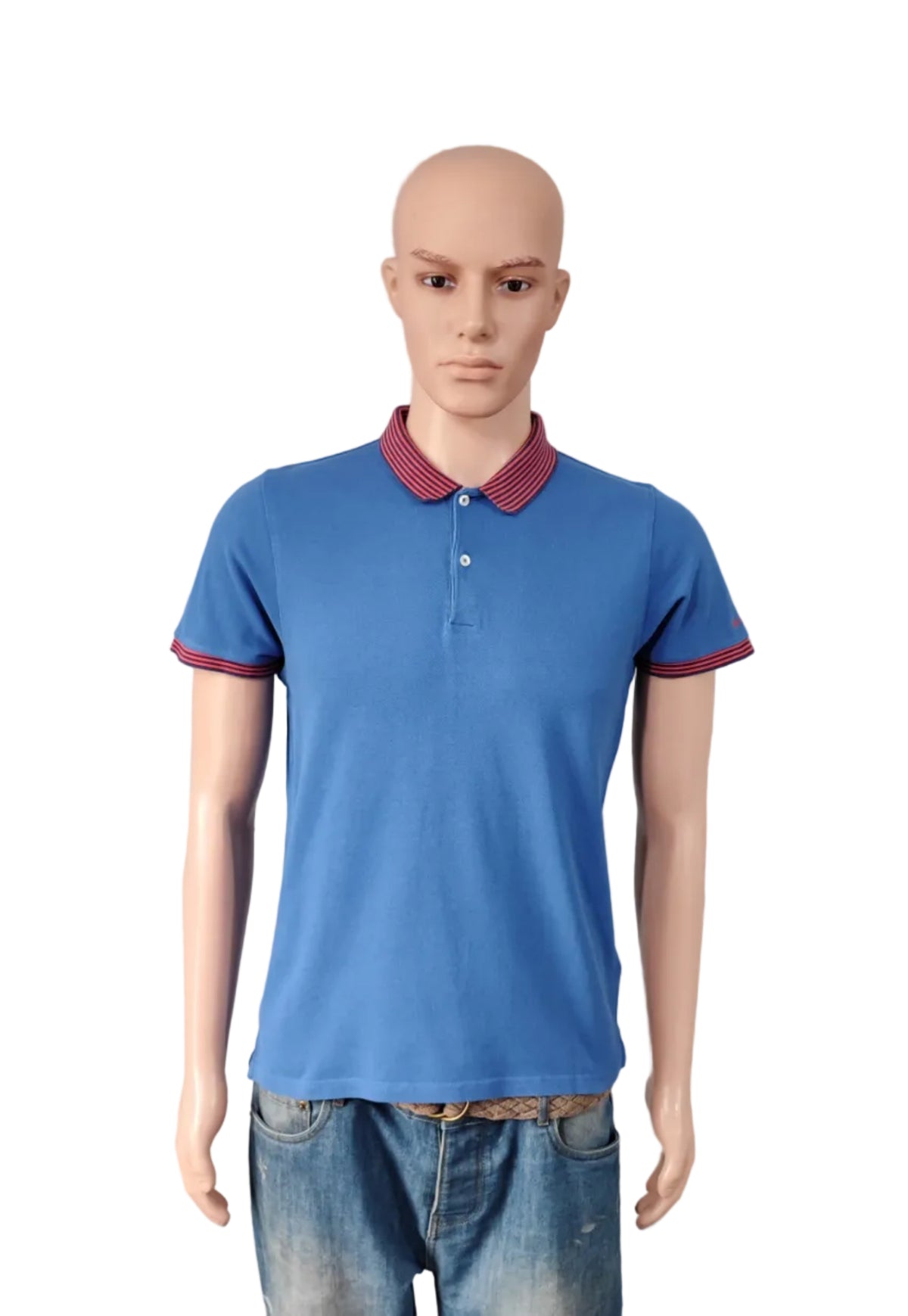 Vintage Ben Sherman Embroidered Logo Polo Shirt Blue Retro 90s Men's Size S