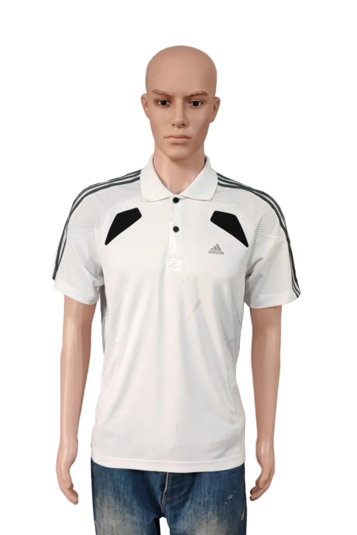 Vintage Adidas ClimaCool Performance Polo Shirt White Retro Y2K Men's Size Medium M