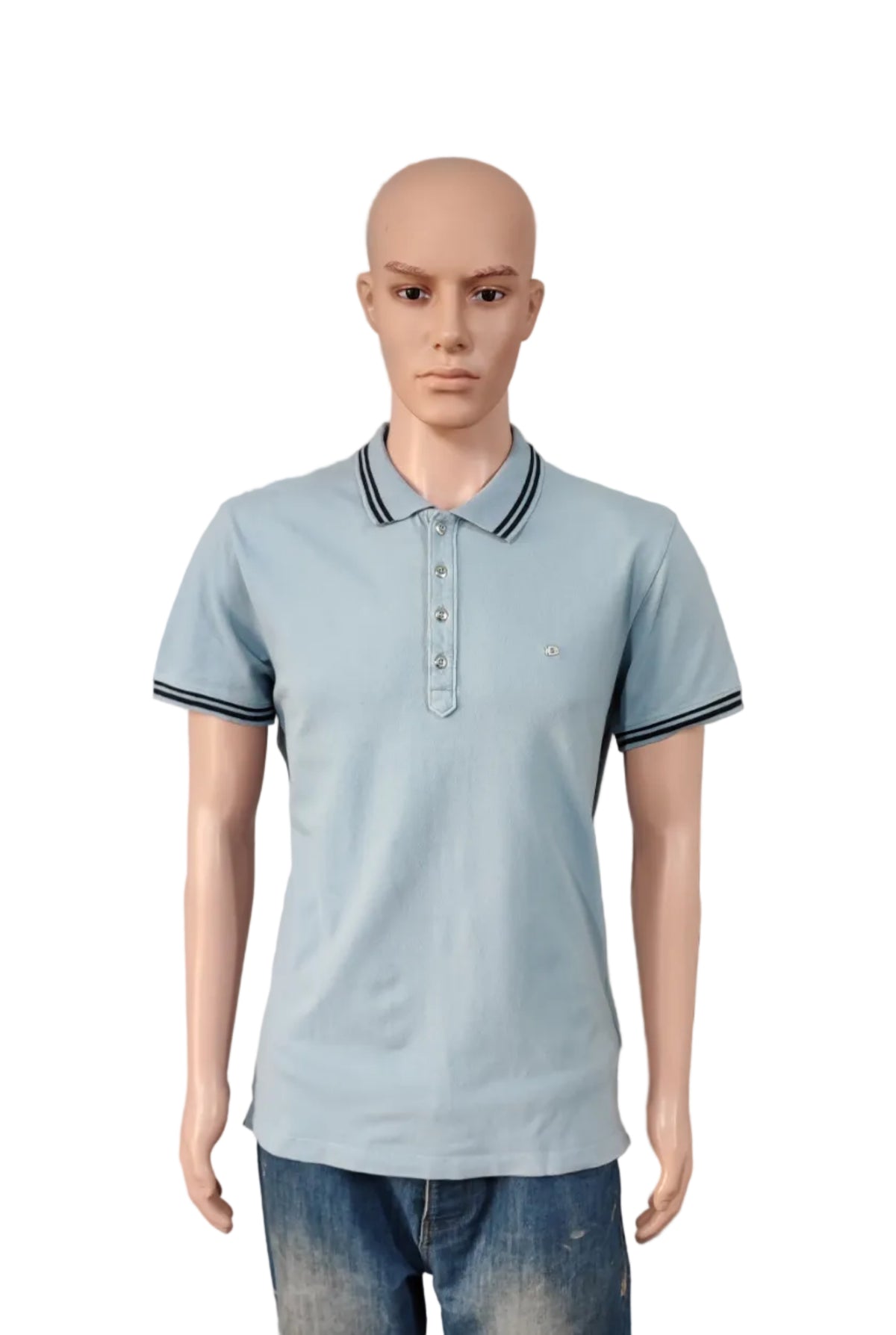 Vintage Diesel Embroidered Logo Polo Shirt Blue Contrast Retro Y2K Men's Size L
