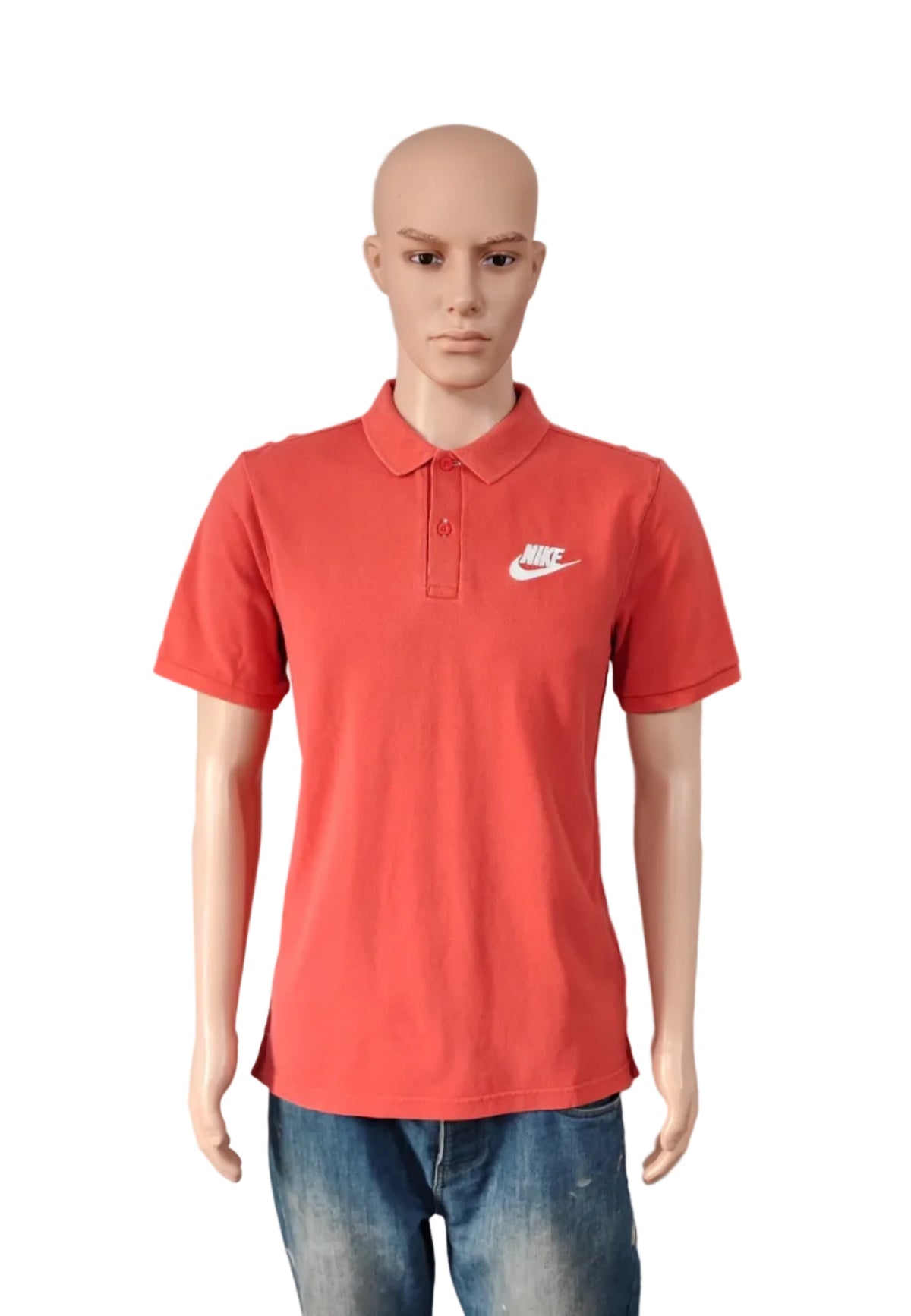 Vintage Nike Embroidered Swoosh Polo Shirt Red Retro 90s Men's Size Medium M